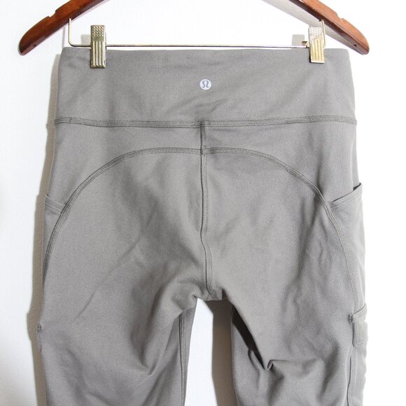 Lululemon Scenic Route 7/8 Tight Leggings *25" Grey Sage Green Luon Cargo Size 6 - Picture 7 of 16